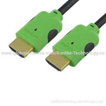 HDMI Cables, Double Color Molding with 24K Gold-plated Connector